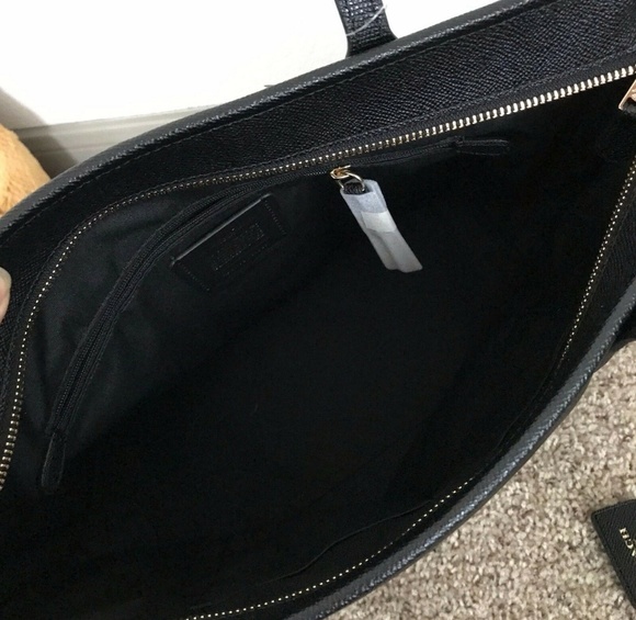 Coach Leather Zip Top City Tote Shoulder Bag Black - Picture 3 of 4